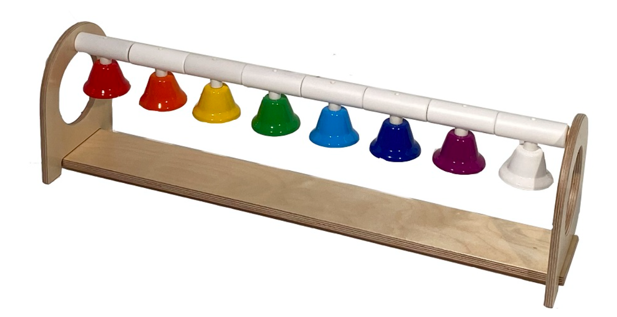 Набор колокольчиков, 8 шт разной тональности на подставке фото 1