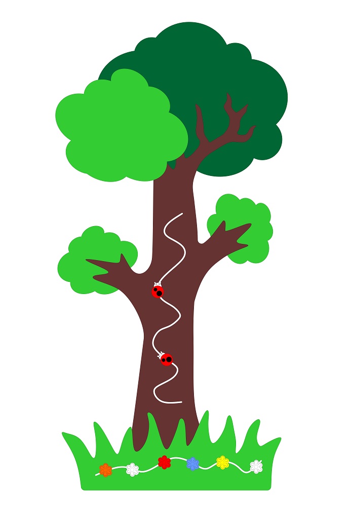 Декоративно-развивающее дерево с лабиринтами, высота 180см, ширина 90см,  фото 1