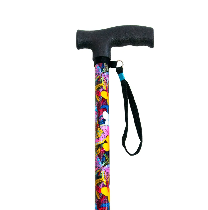 Трость телескопическая с пластмассовой ручкой ТР1(ПР) с УПС, цвет Бабочки фото 6